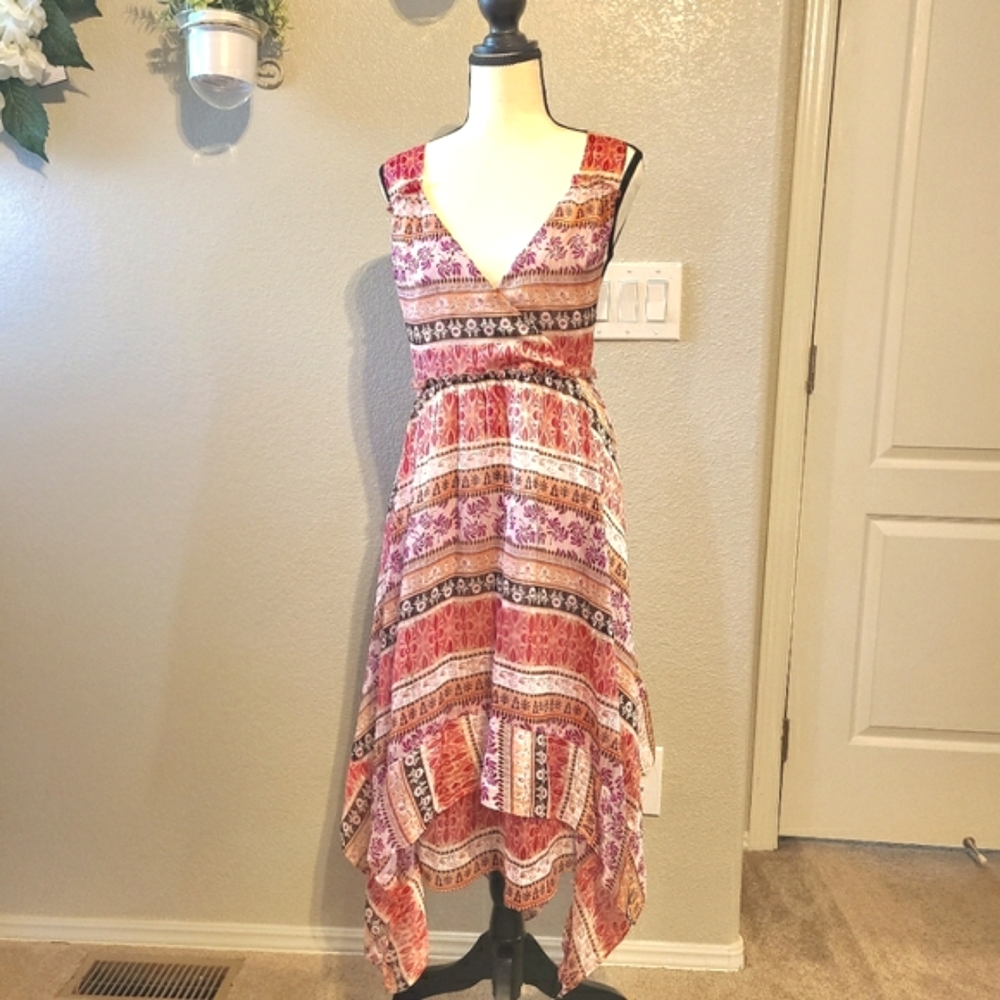 Boho Dress Handkerchief Hem